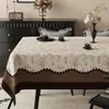 2026 Novo Estilo Luxo Leve High-End Retangular Impermeável e à Prova de Óleo Lavável Toalha de Mesa Estilo Retrô Toalha de Mesa para Mesa de Centro
