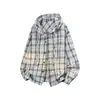 2026 Nova Moda Camisa Xadrez com Capuz de Manga Longa para Homens e Mulheres, Jaqueta Tendência Solta com Proteção Solar, Top Casual Vintage