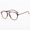 2329 personalidad doble haz sapo montura ovalada moderna para hombre y mujer montura de gafas para miopía cómoda plástico ultraligero acero armazón para gafas ópticas
