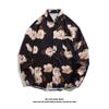 Camisa Floral Vintage de Manga Larga para Hombres y Mujeres, Holgada Nueva Versátil Estilo Hong Kong Pintura al Óleo Casual Camisa de Pareja, Chaqueta Elegante de Moda