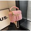 Bolso de Mano Pequeño Transfronterizo para Mujer 2025 Nueva Moda Elegante Bolso de Hombro Cruzado de Cadena de Lana de Moda