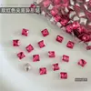 Ornamento de broca de cristal para nail art com fundo pontudo cor vermelho rosa celebridade da internet super brilhante unhas de casamento toque de luxo unhas postiças brocas de unha