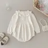 Body para Bebê Menina 100% Algodão Tricot Respirável Verão Estilo Fino Macacão de Bebê Estilo Coreano Body de Bebê Manga Longa