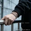 Pulseira de Aço Titânio Dupla Camada com Elo Cubano Cruzado para Homens Moda de Luxo Leve Personalidade Versátil Joias Acessórios que Não Desbotam