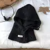 Pasamontañas Estilo Coreano para Mujer Otoño e Invierno Bufanda Sombrero Todo en Uno Protección Cálida para Orejas Gorro de Lana Tejido Versátil