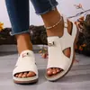 2026 Nuevas Sandalias de Cuña con Punta Abierta Talla Grande para Mujer, de Moda, Huecas, Cómodas, Casuales, Versátiles, Chanclas para Mujer