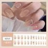 Puntas de Uñas Portátiles de Gama Alta Celebridad de Internet Más Vendido Estilo Puro Deseo Corazón Dulce Cadena de Pedrería Arte de Uñas Pegatinas de Uñas Postizas
