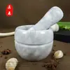 Prensa de ajo de mármol natural, mortero de piedra para uso doméstico, machacador de ajo, picador de ajo, prensa de ajo, recipiente para triturar, mortero de ajo