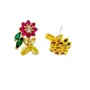 Nuevo Estilo Fresco Lindo Exquisito Color Circonia Flor Diseño de Moda Entrada Lujo Nicho Pendientes de Broche de Plata 925
