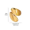 Anillo de Corazón con Moño Hueco de Moda, Chapado en Oro Real de 18K, Anillo de Acero Inoxidable, Joyería de Mano a Juego para Parejas