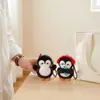 Pingüino Lindo Bolsa Chirriante Colgante Llavero de Peluche Muñeca de Dibujos Animados Accesorio de Decoración para Mochila de Estudiante