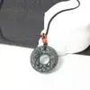 Jade Hetian Natural Zafiro Pixiu, Hebilla de Seguridad Sensible Colgante para Hombres y Mujeres, Anillo de Transferencia con Hebilla de Seguridad Doble Pixiu