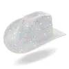 Sombrero de Cuero Occidental Transfronterizo con Pedrería, Accesorio de Escenario de Moda, Sombrero Jazz Brillante de Ala Curva, Sombrero de Vaquero al por Mayor