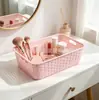Caja de almacenamiento tipo mimbre, cesta de mimbre para almacenar artículos varios de cocina y baño, cesta de mimbre de escritorio multifuncional apilable
