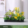 Paisagismo com Plantas Verdes Simulação Floreira Divisória de Piso Arte Floral de Chão Paisagem de Plantas Combinação de Floreira Flor Artificial em Vaso Bonsai Decoração