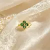 Joia Pulseira Brincos Pingente Duplo Trevo de Quatro Folhas Inlaid com Zircônia Cor-Preservada 18K Tassel Acessórios para Joias DIY Feito à Mão