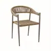 Silla de Ratán Silla de Respaldo para Ocio en el Patio Silla Tejida de Ratán para Balcón Exterior Muebles Tejidos de Ratán Grandes y Planos para Terraza de Villa