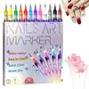 Bolígrafo para decoración de uñas más vendido de SHEIN transfronterizo, pintura DIY, graffiti, resaltador y delineador para decoración de uñas, juego de marcadores acrílicos