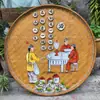 Cesta de bambú tejida a mano pintada a mano cesta para aventar pintura decoración de restaurante pintura de pared de granja hotel casa de huéspedes habitación privada compartimento pared de fondo decoración colgante