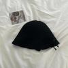 Nuevo gorro de lavabo tejido con lazo, bonito gorro pequeño con forma de cara que combina con todo, gorro de paja tejido con forma de cúpula