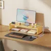 Soporte de altura ajustable para computadora de escritorio, elevador de monitor, bandeja para teclado, base elevadora de pantalla, estante de almacenamiento para oficina