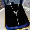 Colar com Borboleta de Strass e Franja Estilo Coreano, Novo Gargantilha de Luxo Outono e Inverno, Corrente para Clavícula Versátil de Alta Qualidade de Nicho