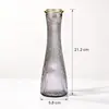 Vaso de Vidro Colorido com Listras Verticais Estilo Europeu de Luxo Leve Ins para Sala de Estar Vaso para Flores Frescas Decoração de Arranjo de Flores Ornamento