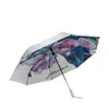 Guarda-chuva Dobrável Totalmente Automático Prata Plástico Protetor Solar Anti-UV Guarda-chuva de Sol Feminino Protetor Solar Chuva ou Sol Guarda-chuva Atacado Japão e Coreia do Sul