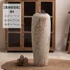 Jarrón de Piso Cerámico Rústico Vintage de Jingdezhen Adorno Cerámico Estilo Wabi-Sabi para Decoración de Hogar, Casa de Huéspedes, Hotel y Habitación Modelo