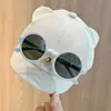 Chapéu de Bebê Verão Malha Fina Gato Boné de Baseball Unissex Chapéu de Sol Infantil Boné com Aba Óculos de Sol