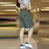 Verano Transpirable Cruzado Hombres Seda de Hielo Secado Rápido Deportivos Modernos Holgados Tallas Grandes Pantalones Cortos de Playa Pantalones Cortos Casuales