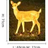 Lámpara de Turismo Cultural Familia de Tres Ciervos Lámpara de Paisaje con Forma de Animal Ciervo Luminoso de Fibra de Vidrio para Exteriores Lámpara de Animal Artificial