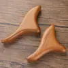 Cone de Massagem para Cuidados com o Cabelo de Sândalo, Dispositivo Triangular para Raspagem de Meridianos e Cuidados com Pontos de Acupuntura, Placa de Raspagem de Sândalo Dourado, Caixa de Presente Premium