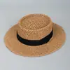 Chapéu de Palha Estilo Old Money Clássico Feminino Verão Versão Coreana Chapéu de Sol de Palha Trançada Retrô Topo Côncavo Oco Chapéu Feminino