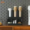 Porta-copos de papel descartável Caixa de armazenamento multifuncional Loja de café e chá Bar Suporte de armazenamento para canudos Caixa de armazenamento multipropósito