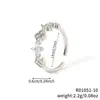 Anillo Abierto de Lujo Minimalista Ins de Nicho con Forma de Gota de Agua Cruzada Anillo de Hoja Francesa Dulce y Fresco para Mujer