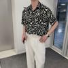 Camisa de manga curta estampada de alta qualidade masculina 2024 Verão novo ins solto praia meia manga floral camisa Ruan Shuai moda Ruan Shuai