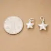 Colgante de pentagrama liso de plata pura 999 hecho a mano charm de estrella pulsera de cristal DIY accesorio de plata