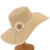 Sombrero de Onda Floral Versátil de Moda Nueva de Verano Que Hace que la Cara Parezca Más Pequeña, Sombrero de Sol Plegable con Protección Solar, Sombrero de Sol, Sombrero de Paja