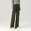 Pantalones Casuales de Pierna Ancha para Mujer, Otoño e Invierno 2026, Tencel y Lana, Anti-Arrugas, Caída Suave, Cintura Alta, Adelgazantes, Pierna Recta, para Mujeres Altas