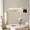 Lustre para Sala de Estar Bauhaus 6 Novel Minimalista Italiano Simples Alto Padrão Salão Luz Principal Dimmer de Três Cores