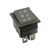 Interruptor de tipo de barco de suministro KCD4 seis patas tres posiciones/doble retorno negro 25 * 31MM balancín fuente de alimentación carrito