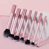 Especial transfronterizo para traje de 8 brochas de maquillaje de mango largo multicolor súper suaves para polvos, rubor, sombras de ojos para principiantes