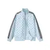 Chamarra estilo americano con estampado de estrellas y cuello alto, nueva colección de otoño, estilo a juego para pareja, franjas laterales, corte holgado, prenda superior casual deportiva, chamarra de hombre de moda