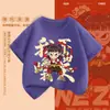 Camiseta de Manga Curta para Meninos 2025 Nova Roupa de Verão Infantil Nazha Blusa de Meia Manga Roupa Infantil de Verão para Meninas Estilo Ocidental