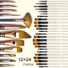 Conjunto de Pincéis para Pintura a Óleo com 32 Peças, Transfronteiriço, com Cabos de Madeira de Nylon, Pincéis Planos, Pincéis para Arte de Parede Pintados à Mão, Pincéis para Arte Guache Acrílico