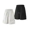 Shorts de trabalho casuais de cor sólida simples para o verão, secagem rápida, finos, respiráveis, de corte solto, comprimento até o joelho para uso ao ar livre, atacado do fabricante