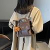 Mochila Pequeña de Moda Retro de Comercio Exterior 2025 Nueva Tendencia Color en Contraste Estilo Británico Europeo y Americano de Un Hombro Cruzada Bolso de Mujer