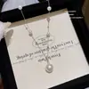 Collar de Perlas de Zirconia Estilo Francés, Lujo Ligero, Moda de Alta Gama, Cadena Versátil para Clavícula, Personalizado y Exquisito, Gargantilla Versátil de Deseo Puro