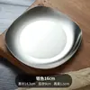Plato de Cena Dorado Estilo Coreano de Acero Inoxidable, Plato para Salsa, Plato para Huesos, Plato para Condimentos, Plato Cuadrado para Barbacoa, Vajilla para Restaurante de Barbacoa Comercial